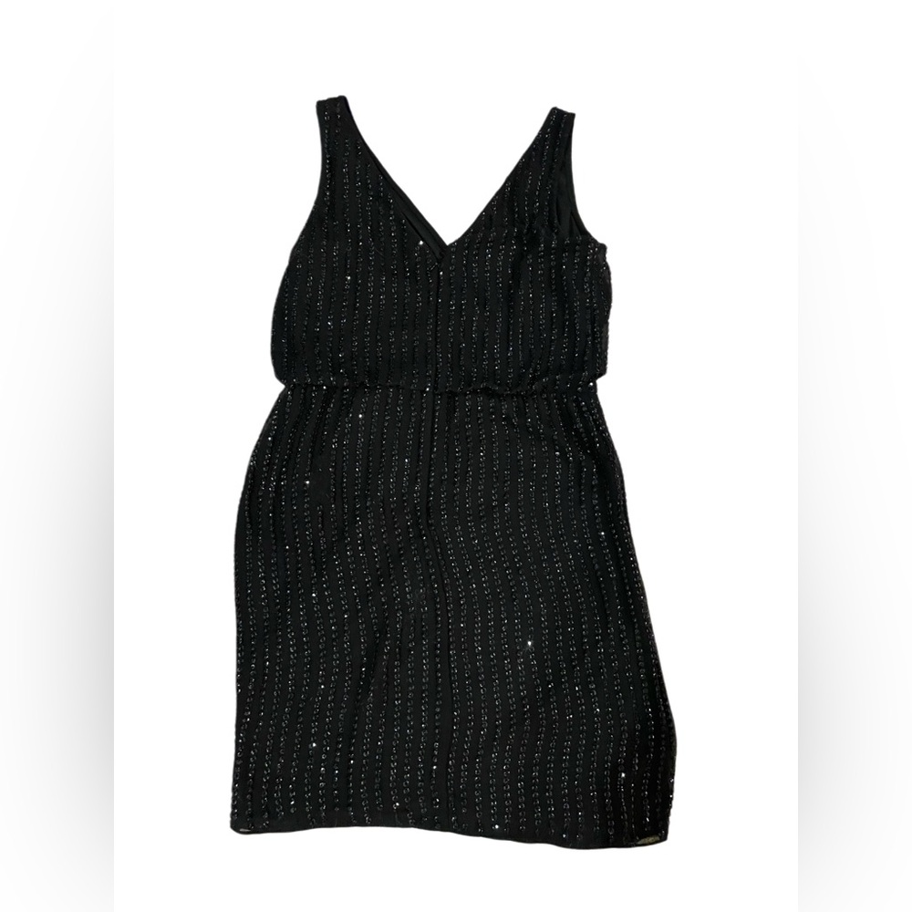 Adrianna Papell Black Sequin Mini Dress